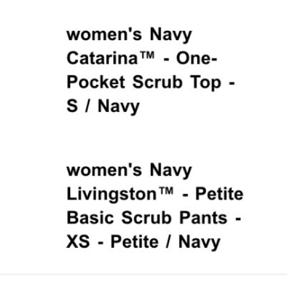 Figs Navy Catarina (S) scrub top and matching Livingston Basic (XSP) scrub pants - Picture 8 of 8